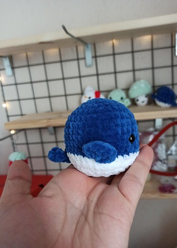  Beden Mavi Yumuşak Peluş Oyuncak Balina