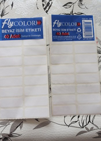 FlyCOLOR Beyaz İsim Etiketi 40 Adet