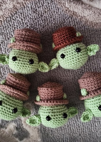 Beden Renk Yeşil Örgü Bebek Peluş Oyuncak bayb Yoda