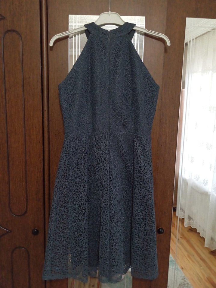 Gri abiye elbise bir kez giyildi çok iyi durumda - Görsel 2