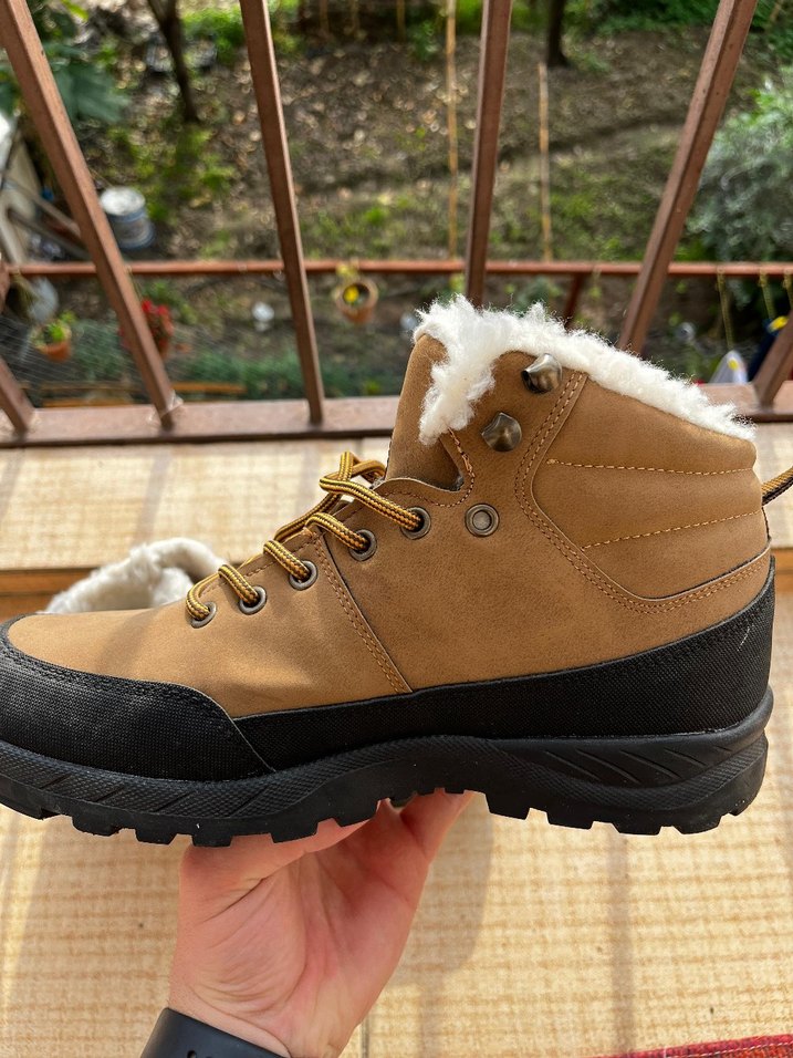 Kürklü Erkek Kahverengi Süet Outdoor Bot - Görsel 3