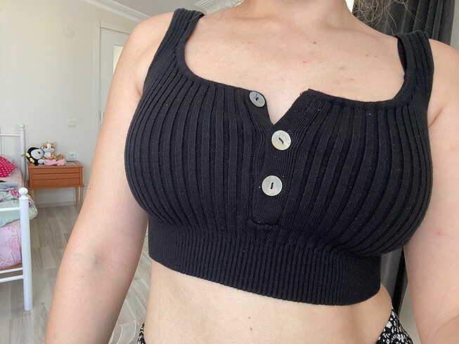Dilvin Siyah Crop top