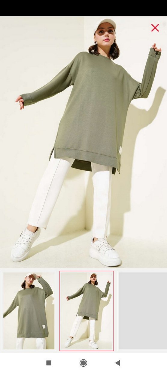 Loyşa haki armalı Kadın Tunik - Görsel 2