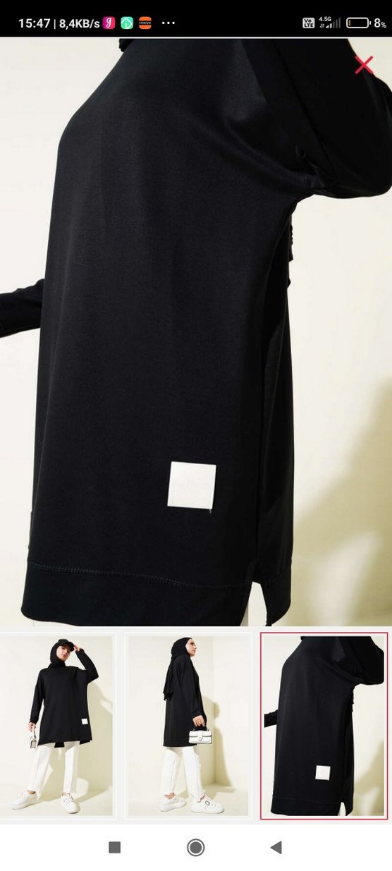 Loyşa armalı basic tunik siyah - Görsel 3