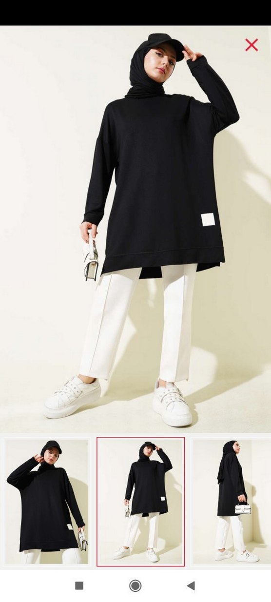 Loyşa armalı basic tunik siyah - Görsel 2