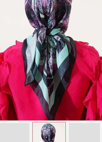 Bohem Tarzda Çok Renkli Dökümlü Kadın Başörtüsü - Görsel 2