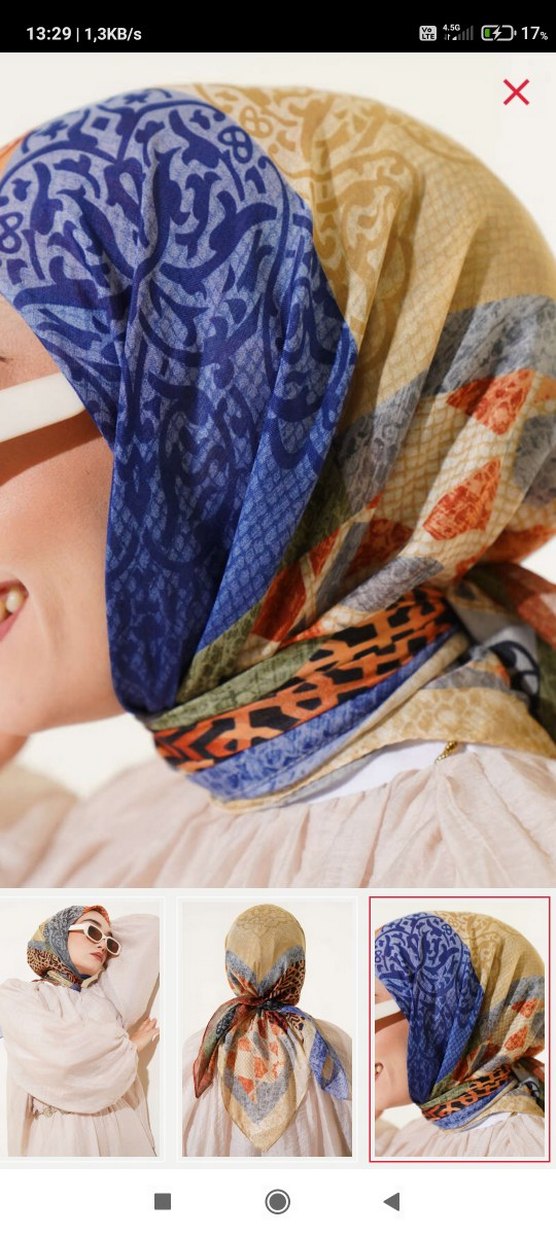 Bohem Tarzda Çok Renkli Dökümlü Kadın Başörtüsü - Görsel 4