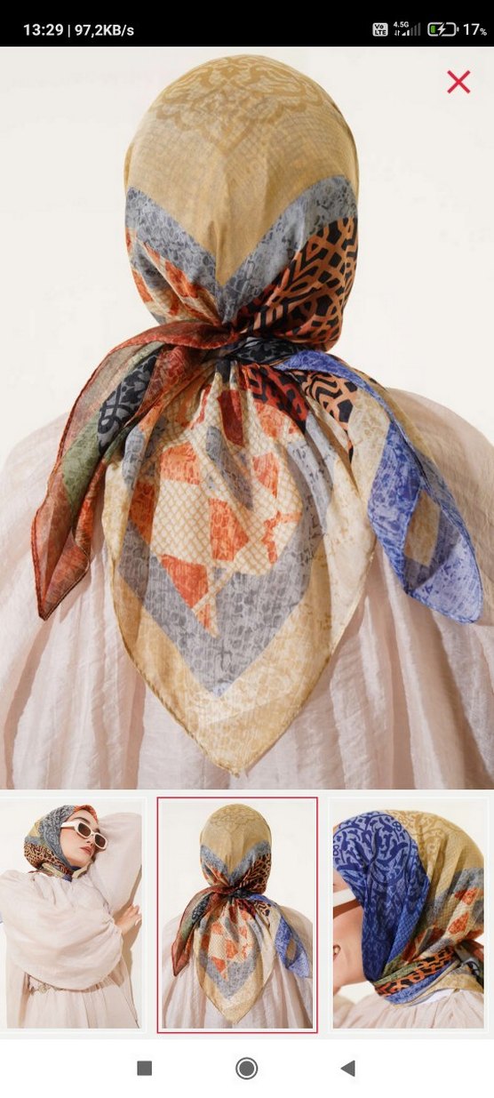 Bohem Tarzda Çok Renkli Dökümlü Kadın Başörtüsü - Görsel 3