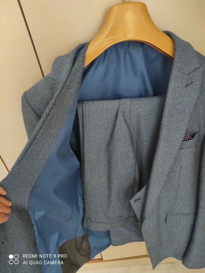 mavi tonlarında Erkek Takım Elbise, Regular Fit, Modern Klasik - Görsel 5