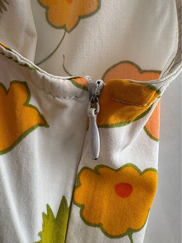 Çiçek Desenli İnci Yaka Detaylı Elbise - Görsel 7