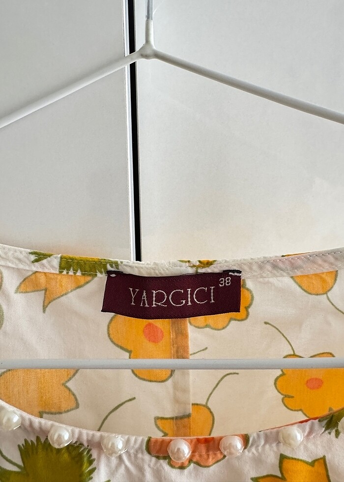 Çiçek Desenli İnci Yaka Detaylı Elbise - Görsel 3