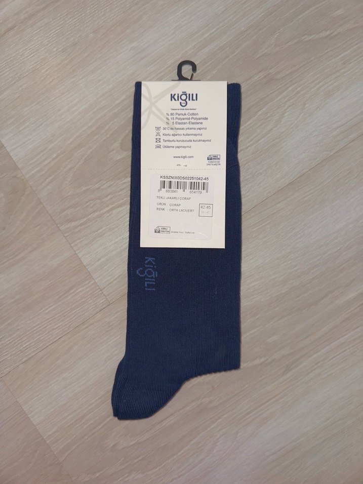 Kiğılı 42-45 Orta Lacivert Erkek Çorap - Görsel 2