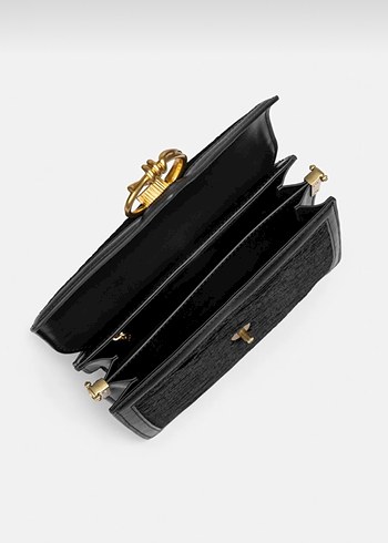 İpekyol Dokulu Siyah Kadın Çanta - Görsel 4