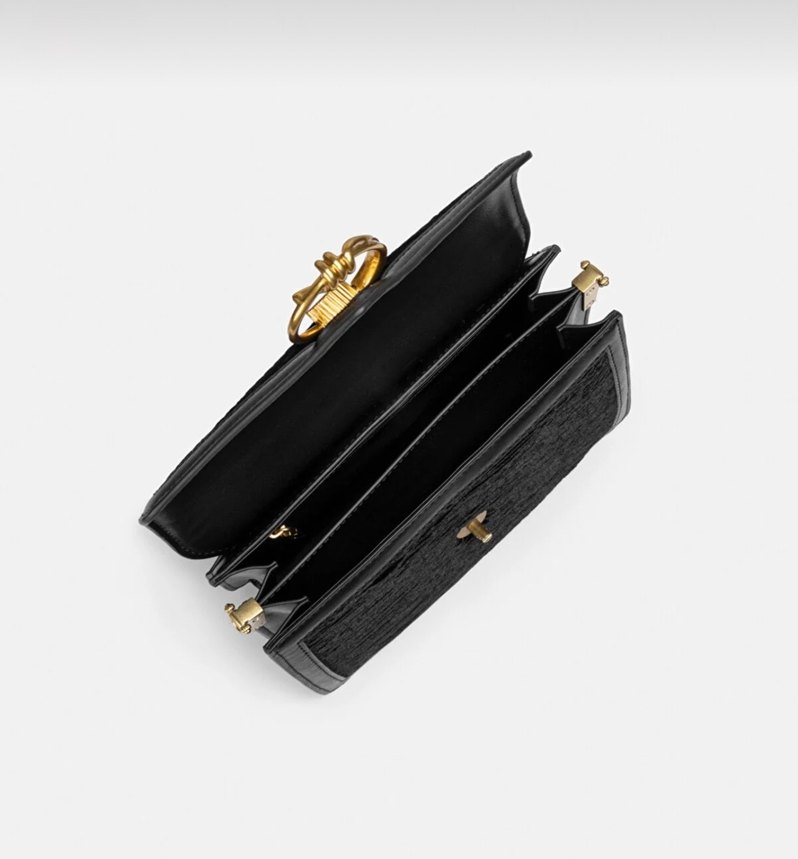 İpekyol Dokulu Siyah Kadın Çanta - Görsel 4