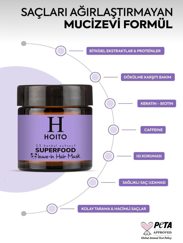 Hoito Superfood Durulanmayan Saç Maskesi 100 ml - Görsel 2