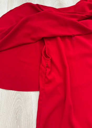 Kırmızı Pelerin Kısa Zara  Elbise - Görsel 10