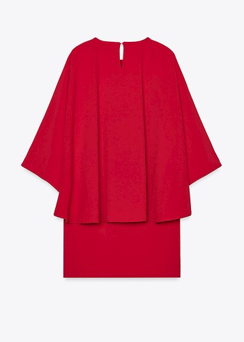 Kırmızı Pelerin Kısa Zara  Elbise - Görsel 4