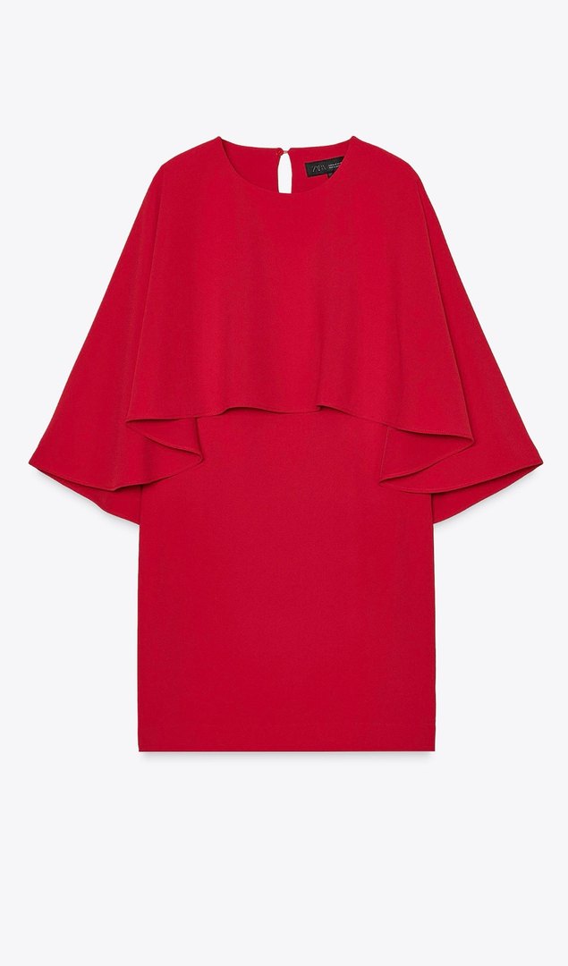 Kırmızı Pelerin Kısa Zara  Elbise - Görsel 3