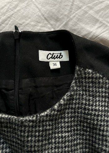 Yün Karışımlı Kazayağı Desenli Elbise - Görsel 6