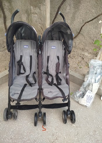 Chicco İkiz Bebek Arabası Gri