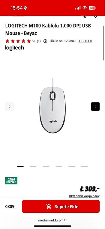 LOGITECH M100 Kablolu Mause