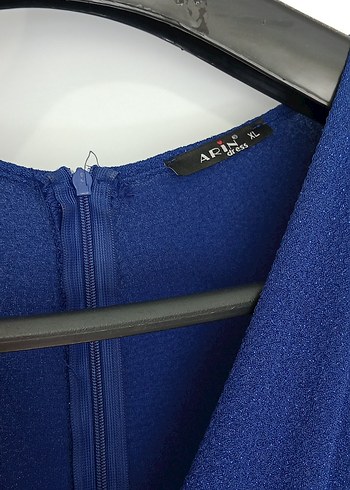 Mavi Uzun Kollu Drapeli Kadın Tulum - Görsel 4