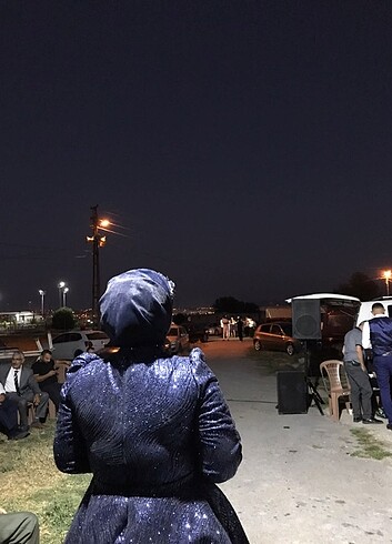 44 Beden lacivert Renk Lacivert simli abiye