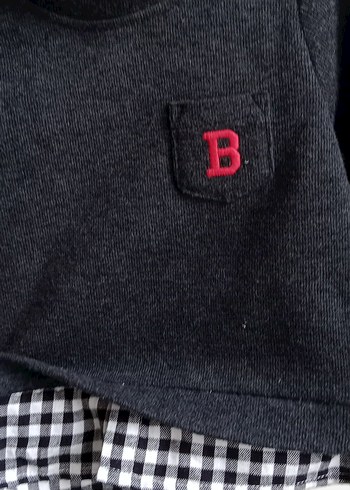 Gri kız cocuk uzun kollu gömlek - Görsel 2