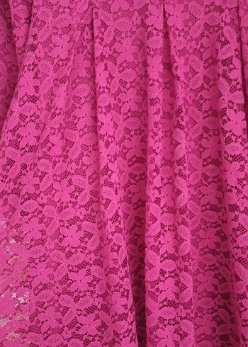 Bordo Dantel Detaylı Uzun Kadın Elbise - Görsel 2