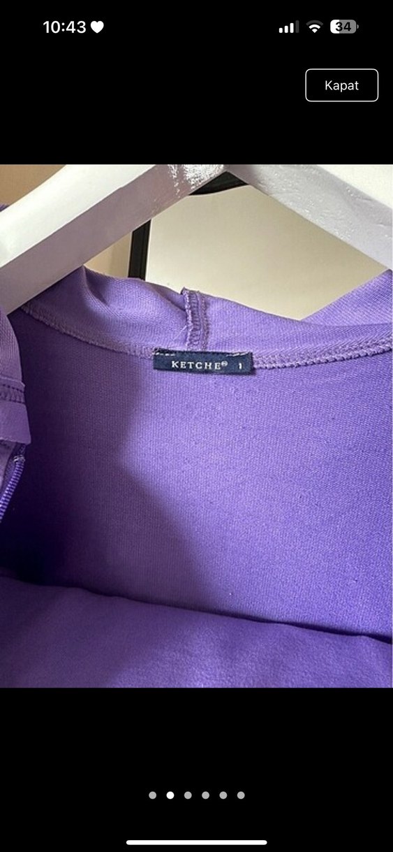 Mor Midi Hamile Kapüşonlu Ceket Takım - Görsel 2