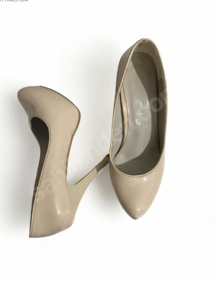 Bej platform Topuklu Kadın Ayakkabı - Görsel 3