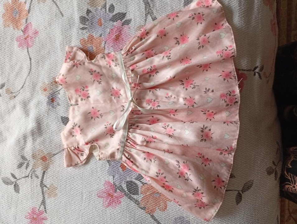 Kız Çocuk Pembe Nakışlı Elbise - Görsel 2