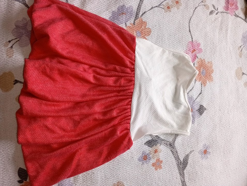 Kolsuz Kız Çocuk Elbisesi, Fırfırlı, Kırmızı - Görsel 2