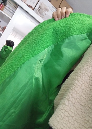 Düğmeli Yeşil Midi Kadın Kaban - Görsel 7