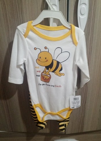 Sarı Baskılı Bebek Takımı