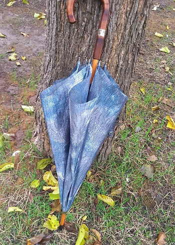 Mavi Vintage Kadın Şemsiye Tokalı - Görsel 4