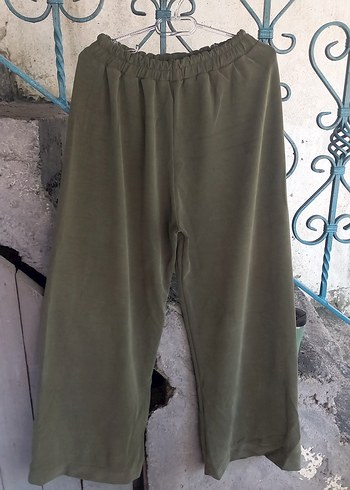 Salaş Kesim Haki Rahat Kumaş Pantolon - Görsel 2