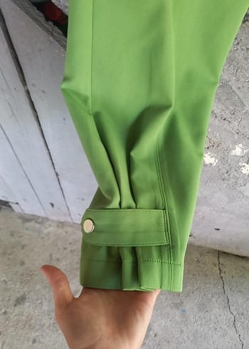 Yeşil Fermuarlı Rahat Kesim ceketli takım - Görsel 5