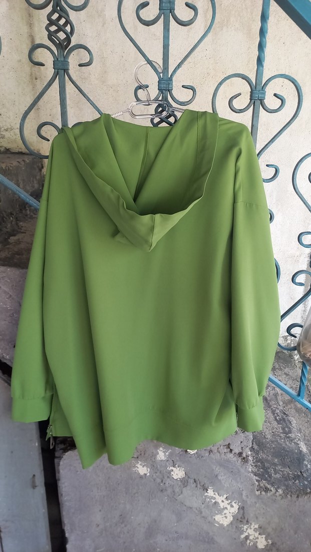 Yeşil Fermuarlı Rahat Kesim ceketli takım - Görsel 2