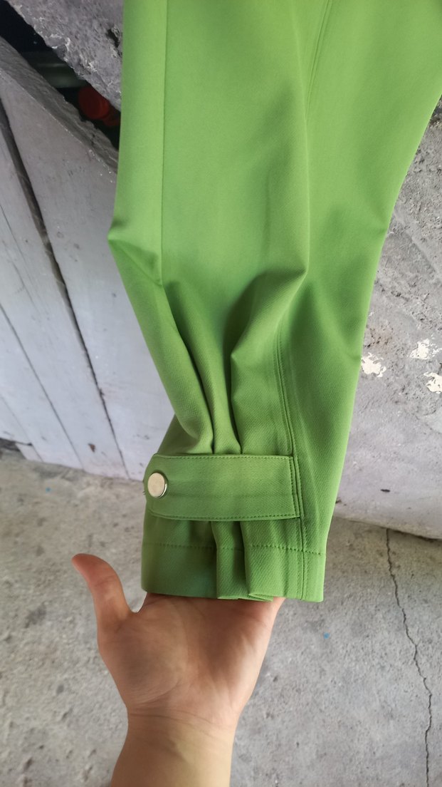 Yeşil Fermuarlı Rahat Kesim ceketli takım - Görsel 5