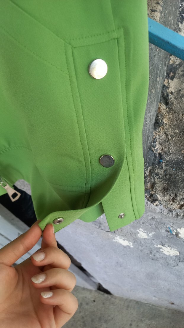 Yeşil Fermuarlı Rahat Kesim ceketli takım - Görsel 3