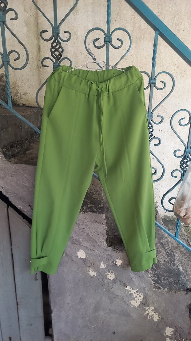 Yeşil Fermuarlı Rahat Kesim ceketli takım - Görsel 4