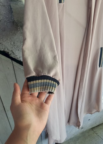 Bej Uzun Salaş Kadın Ceket - Görsel 4