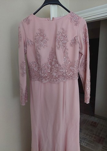 Pembe Nakışlı abiye - Görsel 4