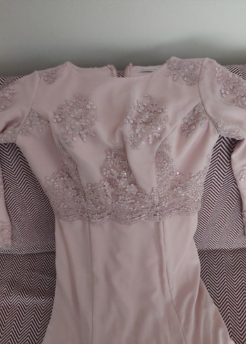 Pembe Nakışlı abiye - Görsel 2