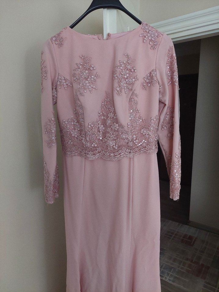 Pembe Nakışlı abiye - Görsel 4