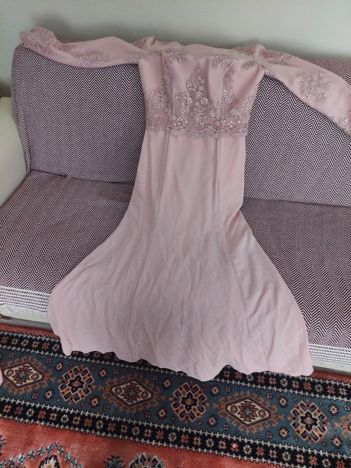 Pembe Nakışlı abiye - Görsel 3