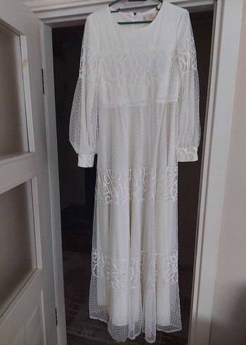 Beyaz Fermuarlı elbise - Görsel 2