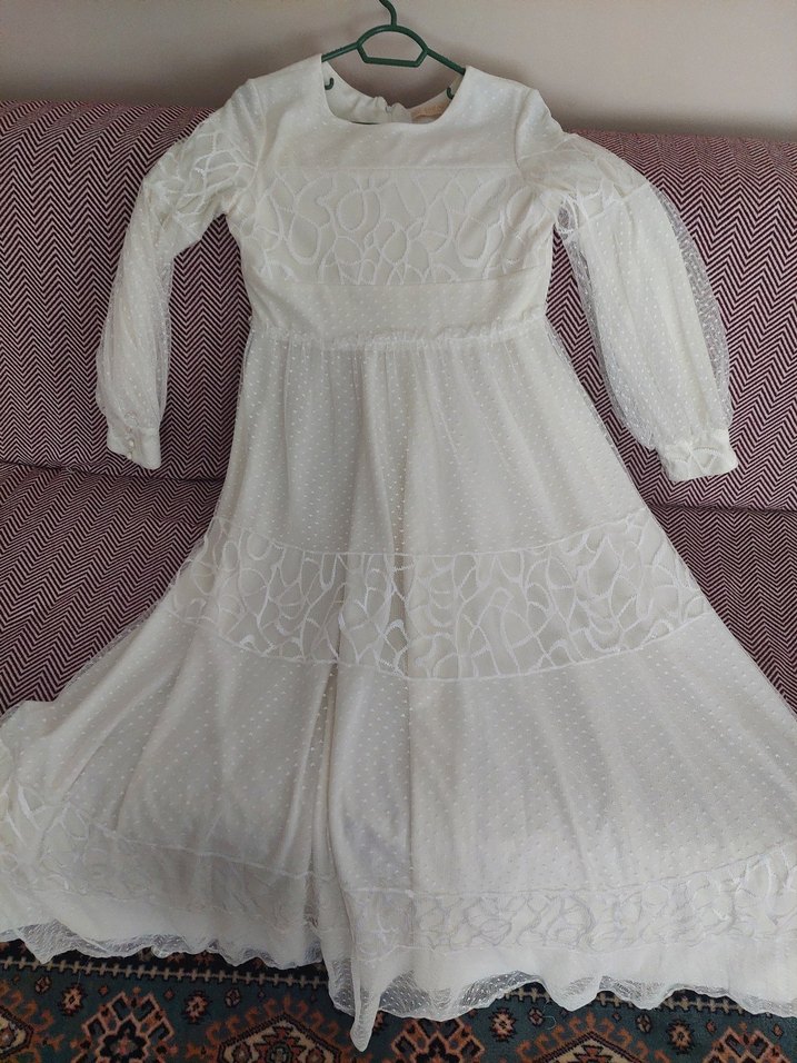 Beyaz Fermuarlı elbise - Görsel 5