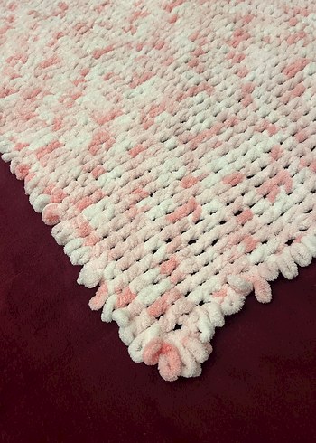 Pembe Örgü Bebek Battaniyesi - Görsel 3